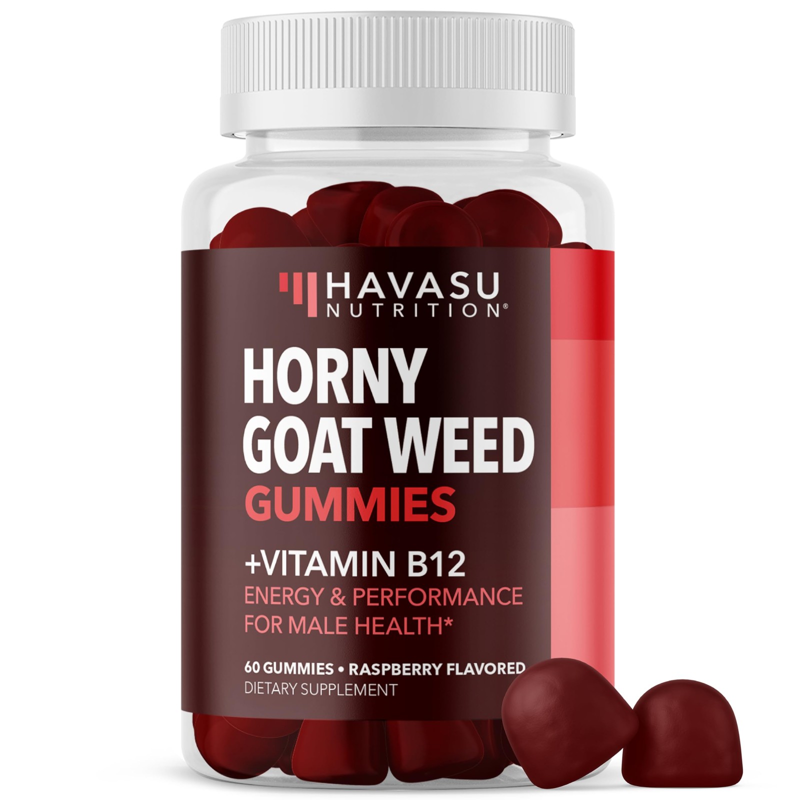 Horny Goat Weed Gummies with Vitamin B12 – Energy, 60 Count (Pack of 1)
