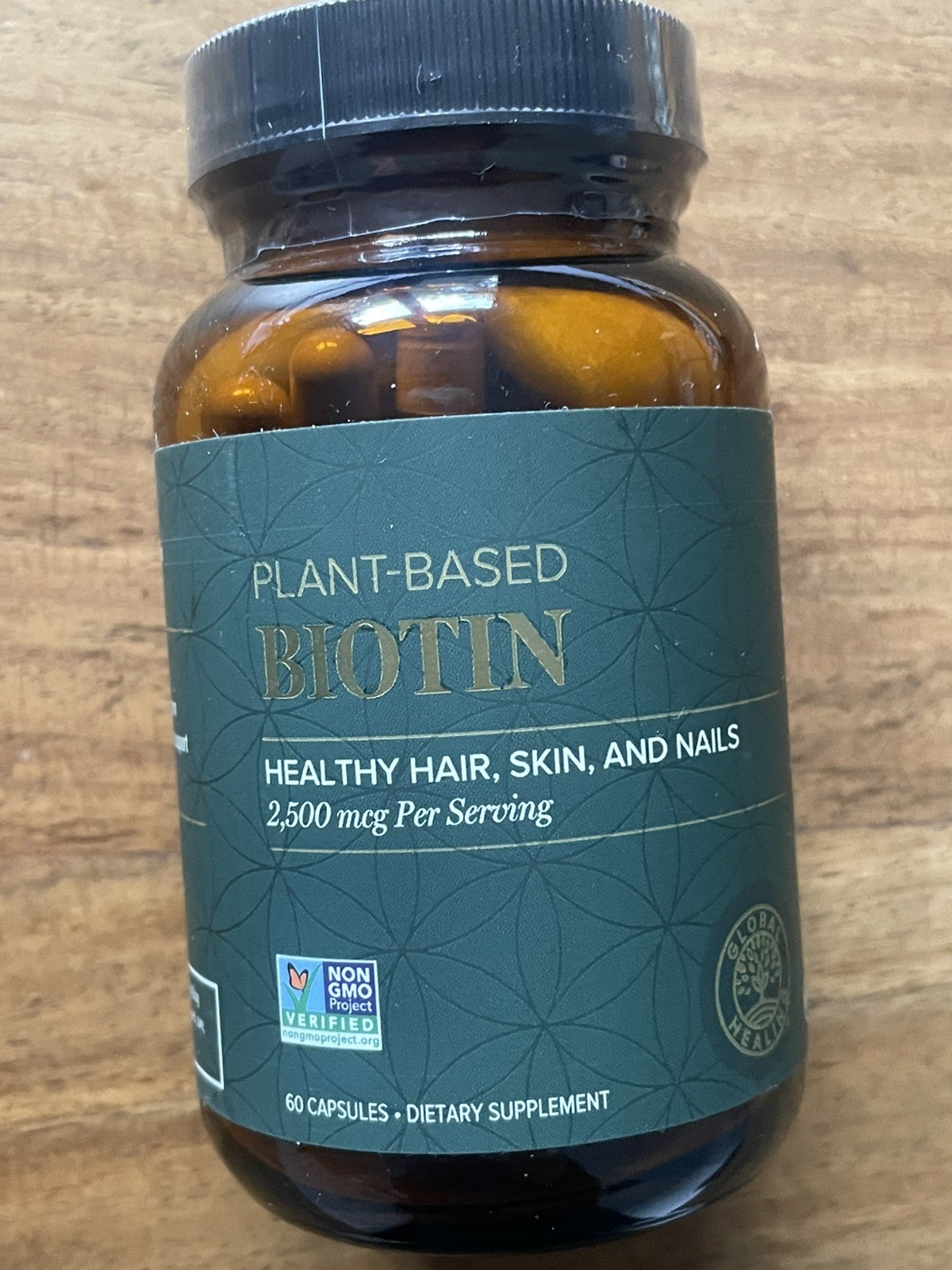 Biotin 2500mcg Global Healing Organic Sesbania Extract – 60 Capsules–NEW