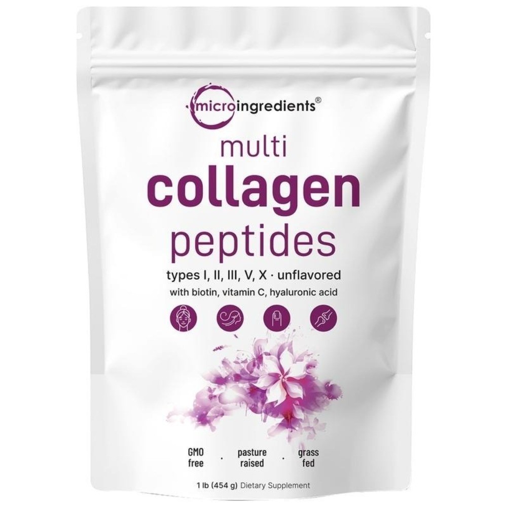 Micro Ingredients Multi Collagen Peptides Powder – Type I II III V X Unflav