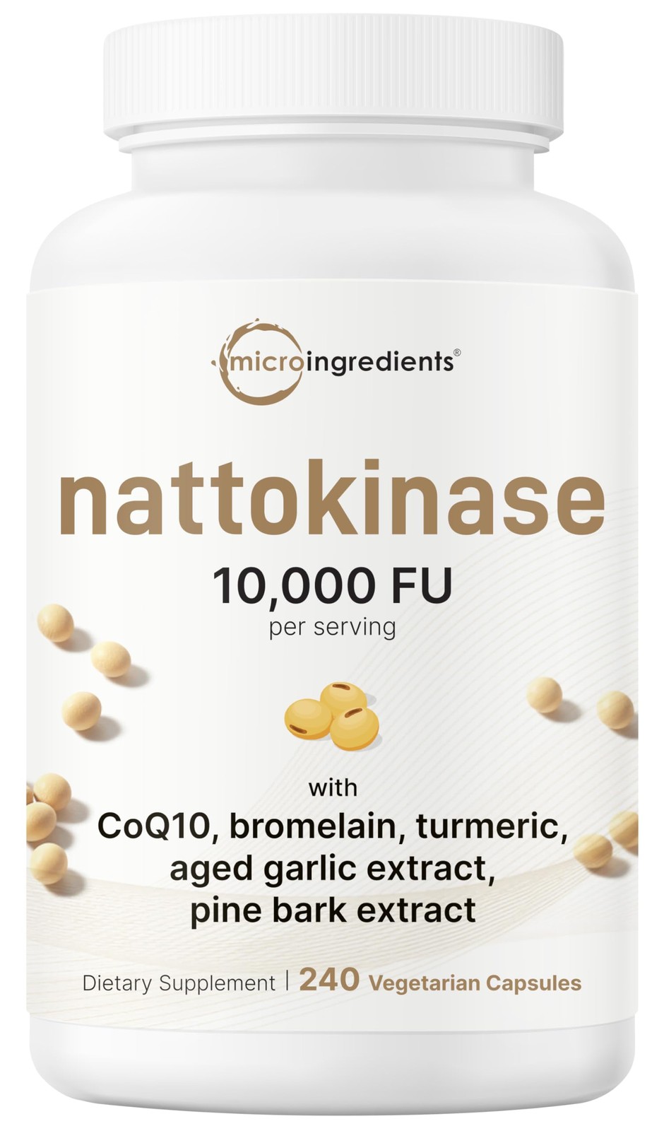 Micro Ingredients Nattokinase 10,000 FU Per Serving 240 Count (Pack of 1)