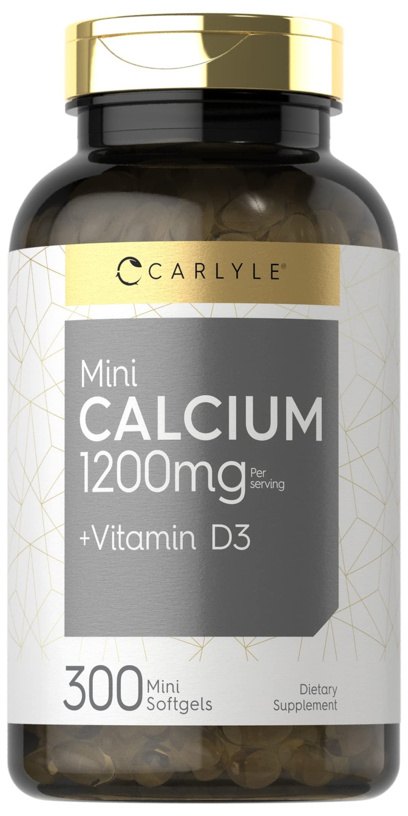 Carlyle Calcium 1200 mg with Vitamin D3 | 300 Softgels 300 Count (Pack of 1)
