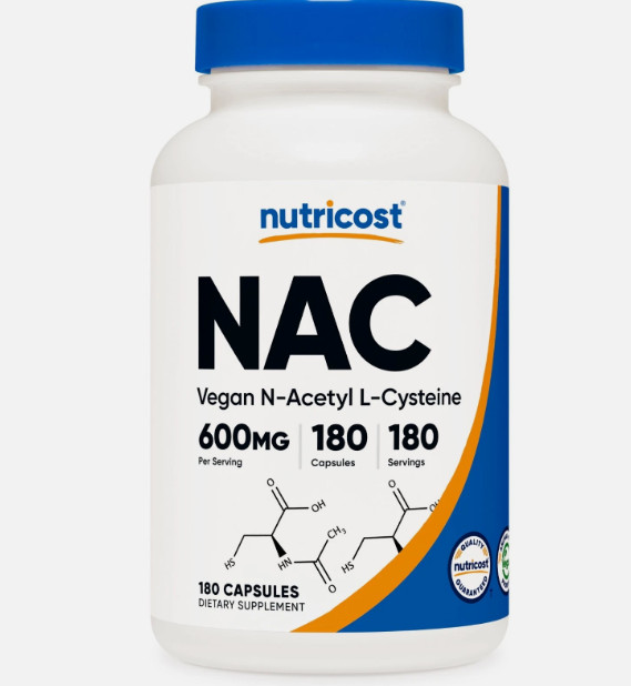 Nutricost N-Acetyl L-Cysteine (NAC) 600mg, 120 Vegan Capsules – Non-GMO