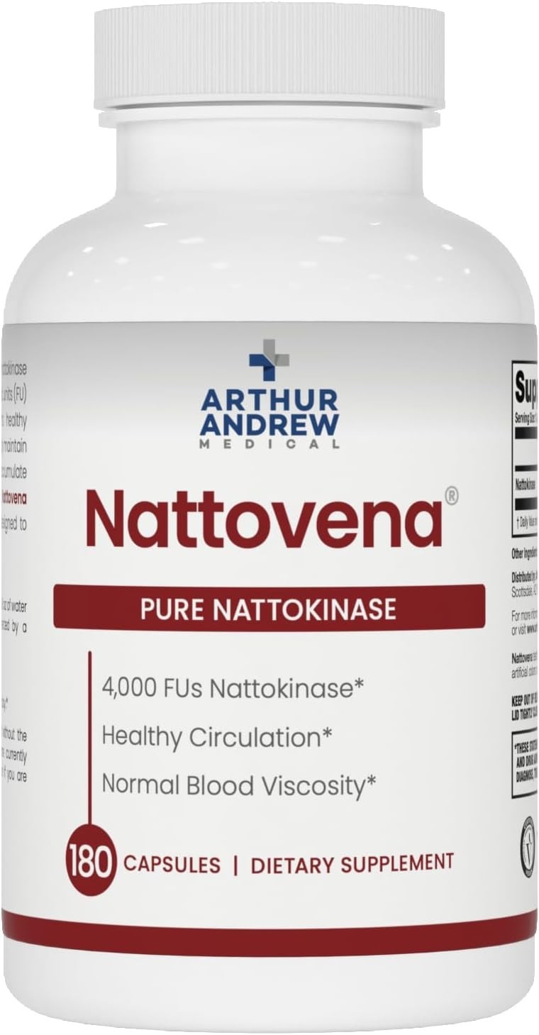 Nattovena Pure Nattokinase, 4,000 FUs per Capsule – 180 Count for Heart Wellness