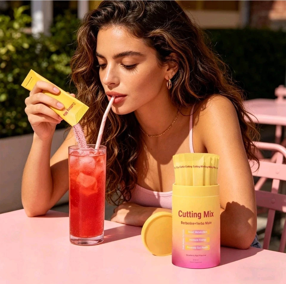 Cutting Drink Mix – Berberine+Yerba Mate, Boost Metabolism Gut Health Supplement