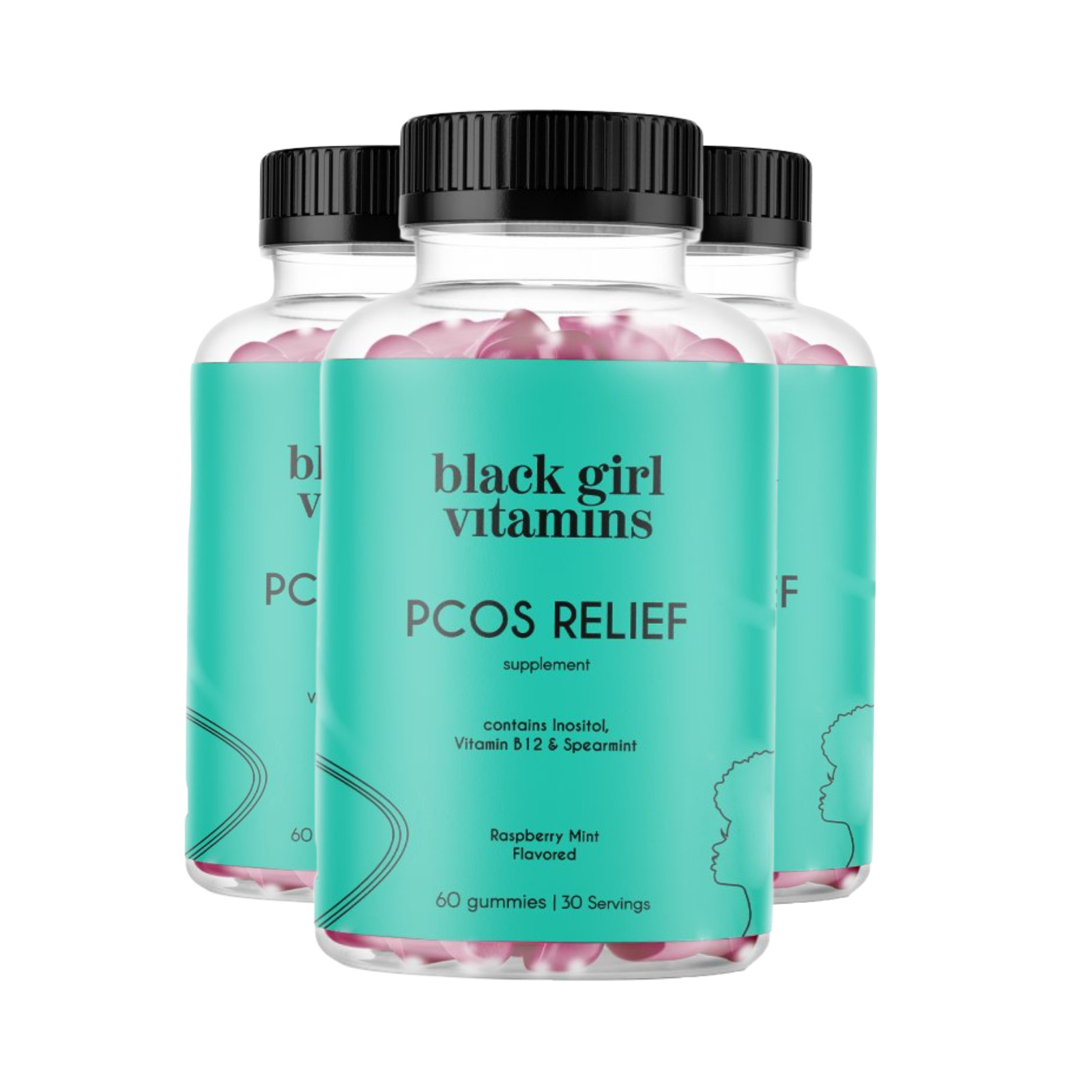 3-Pack Black Girl Vitamins PCOS Relief – Cycle Support for Women – 180 Gummies