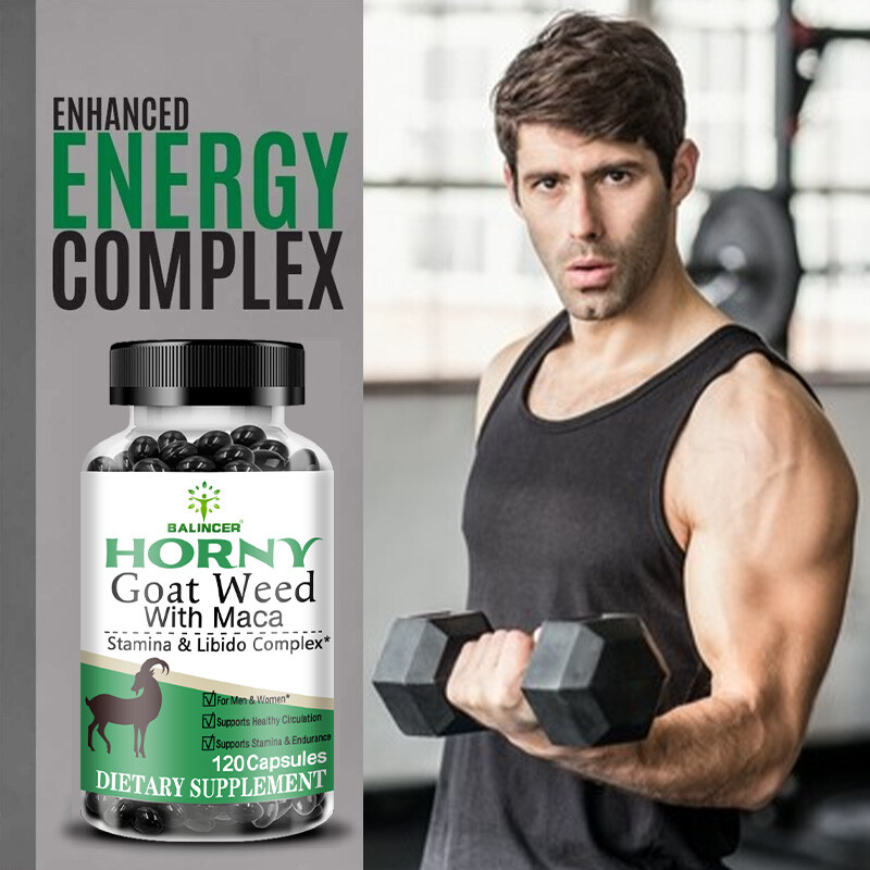 Horny Goat Weed and maca Extract -Gluten Free, Non-GMO,Unisex