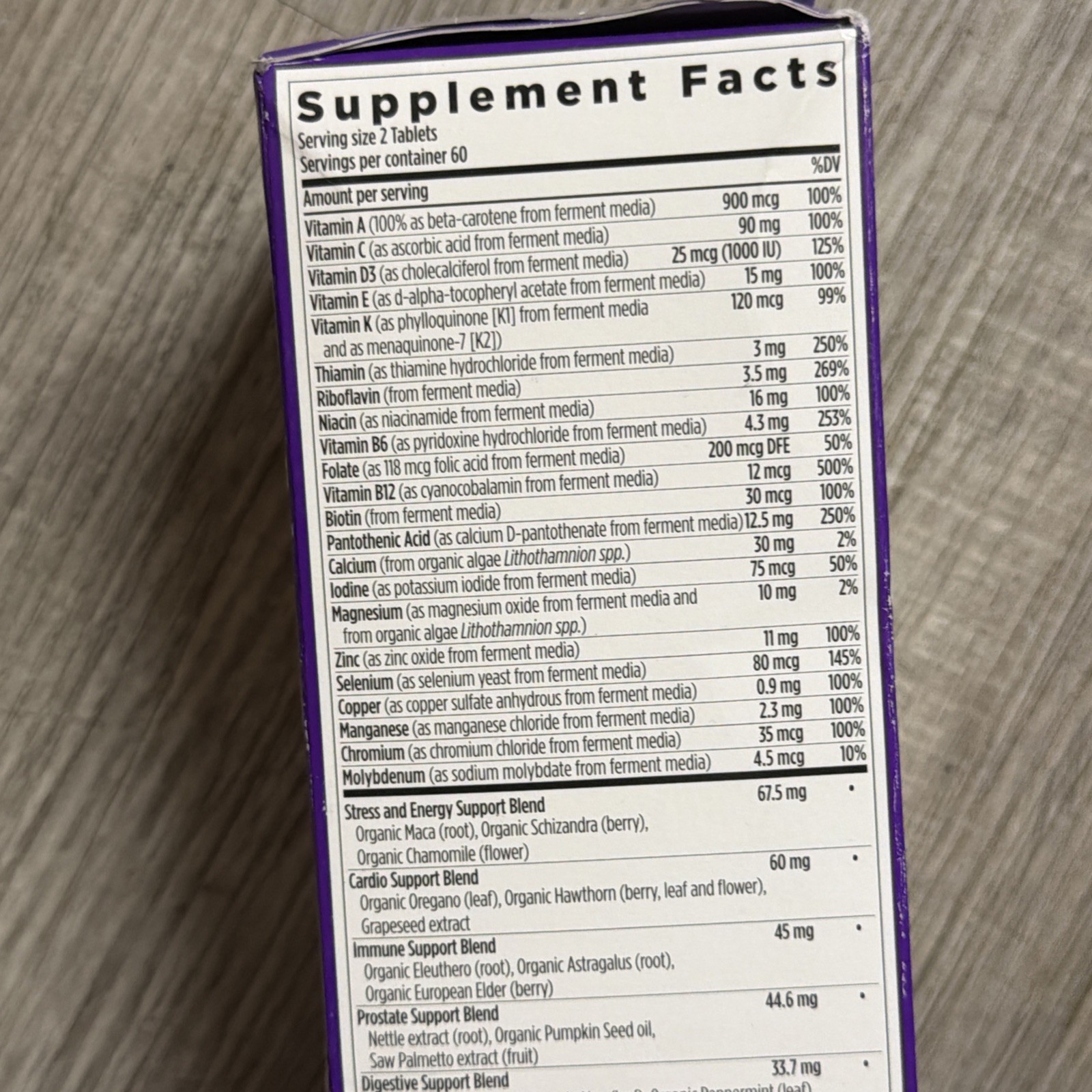 New Chapter Men’s Advanced Multivitamin, 120ct Tablets – EXP 08/2026