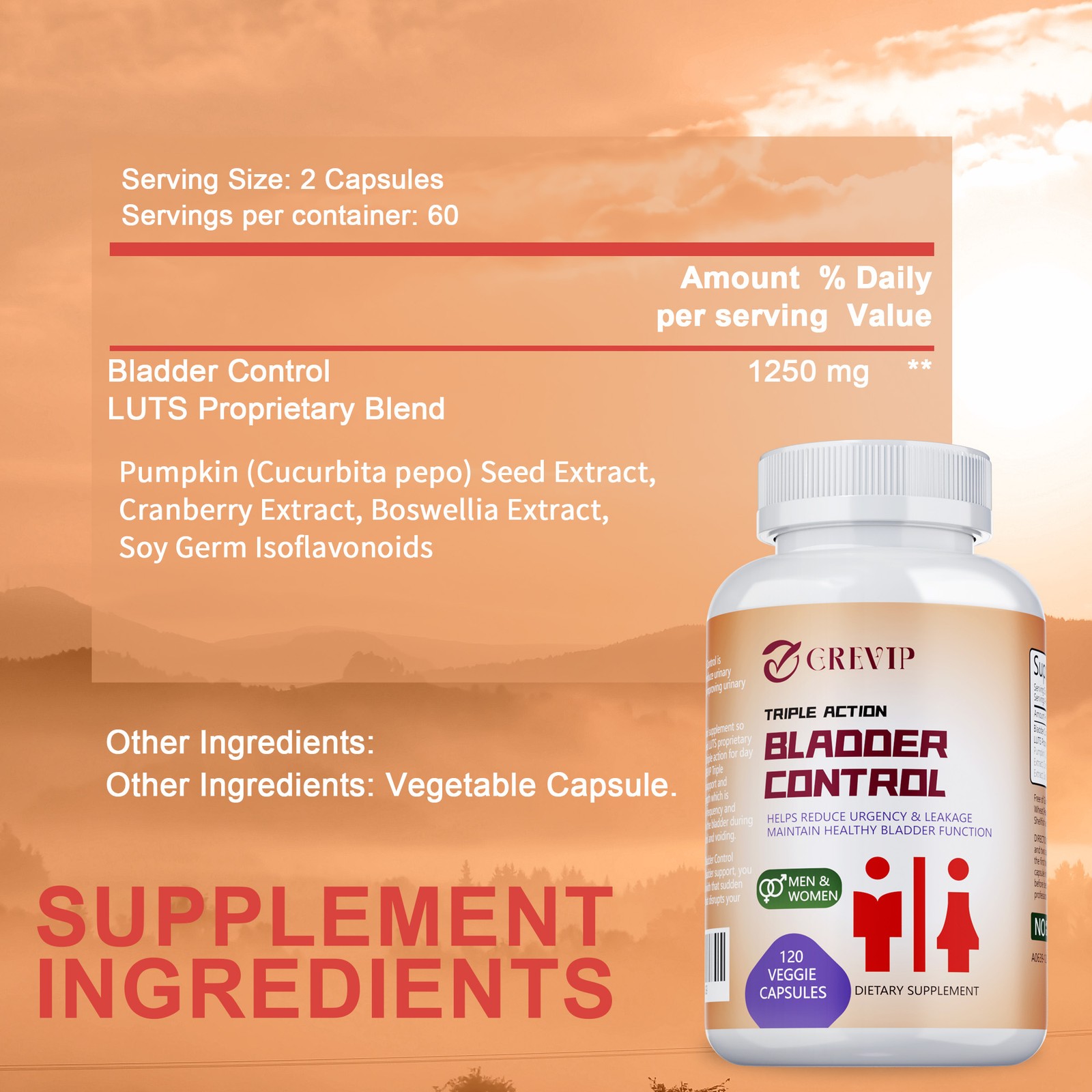Bladder Control Capsules – Helps with Overactive Bladder, for Bladder Health