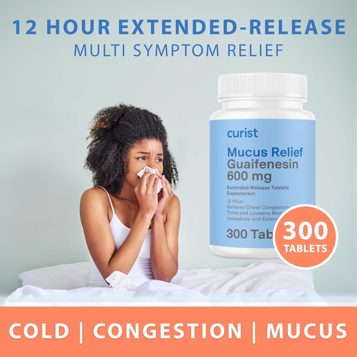 Curist Guaifenesin 600 mg Extended Release Tablets (300 300 Count (Pack of 1)