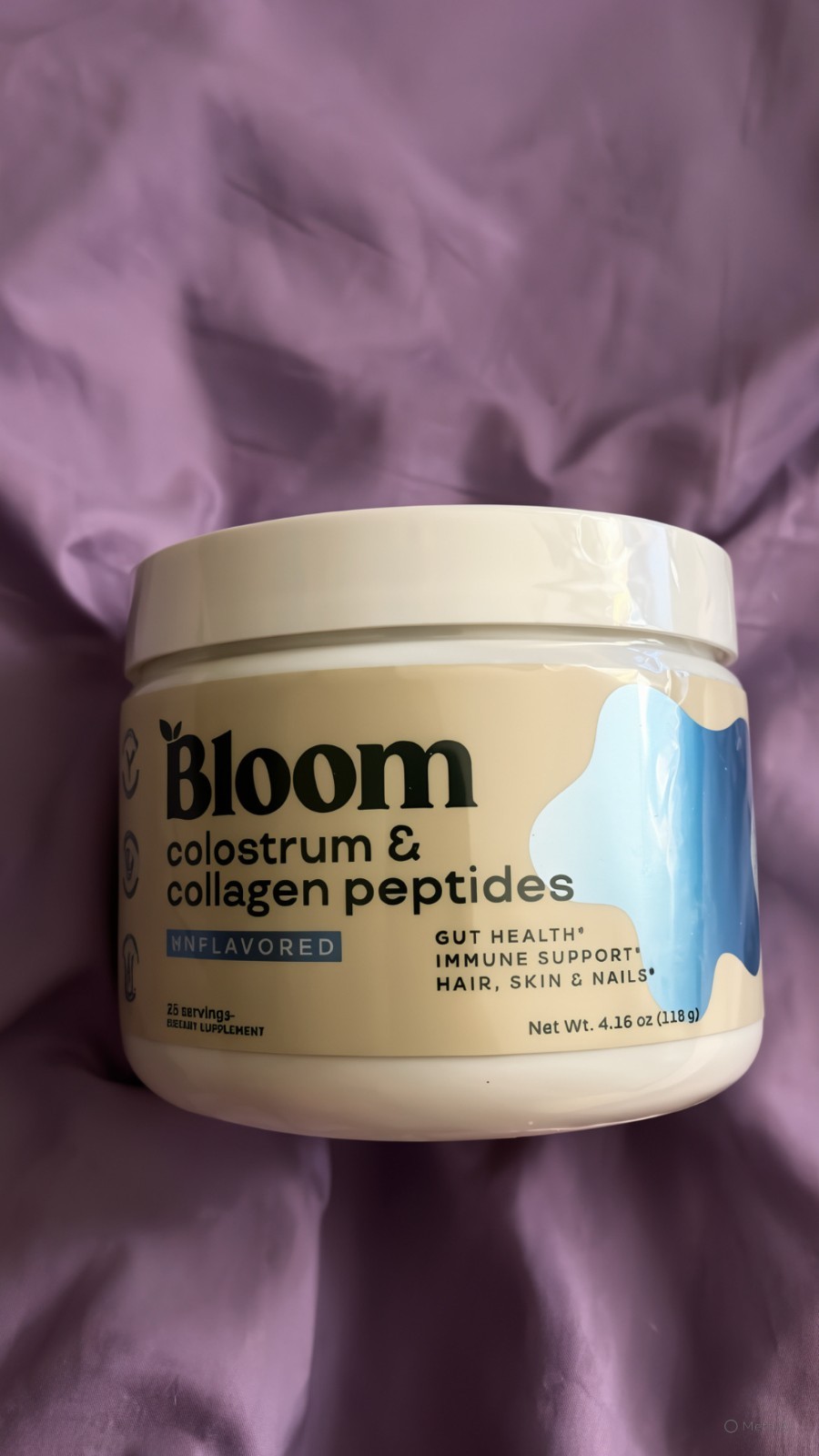 Bloom Colostrum & Collagen Peptides Gut Health Unflavored 4.16 Oz New Sealed