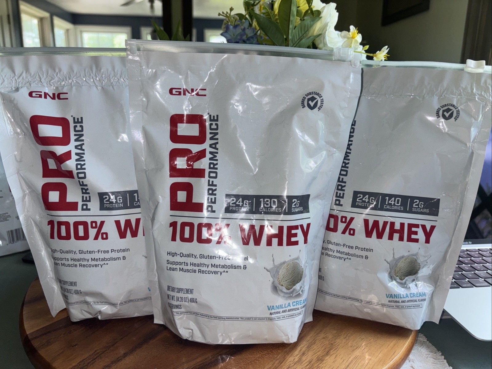 3 GNC PRO Performance 100% Whey 14.39 oz Vanilla Cream Exp 7/26 & 8/26 – 3 BAGS