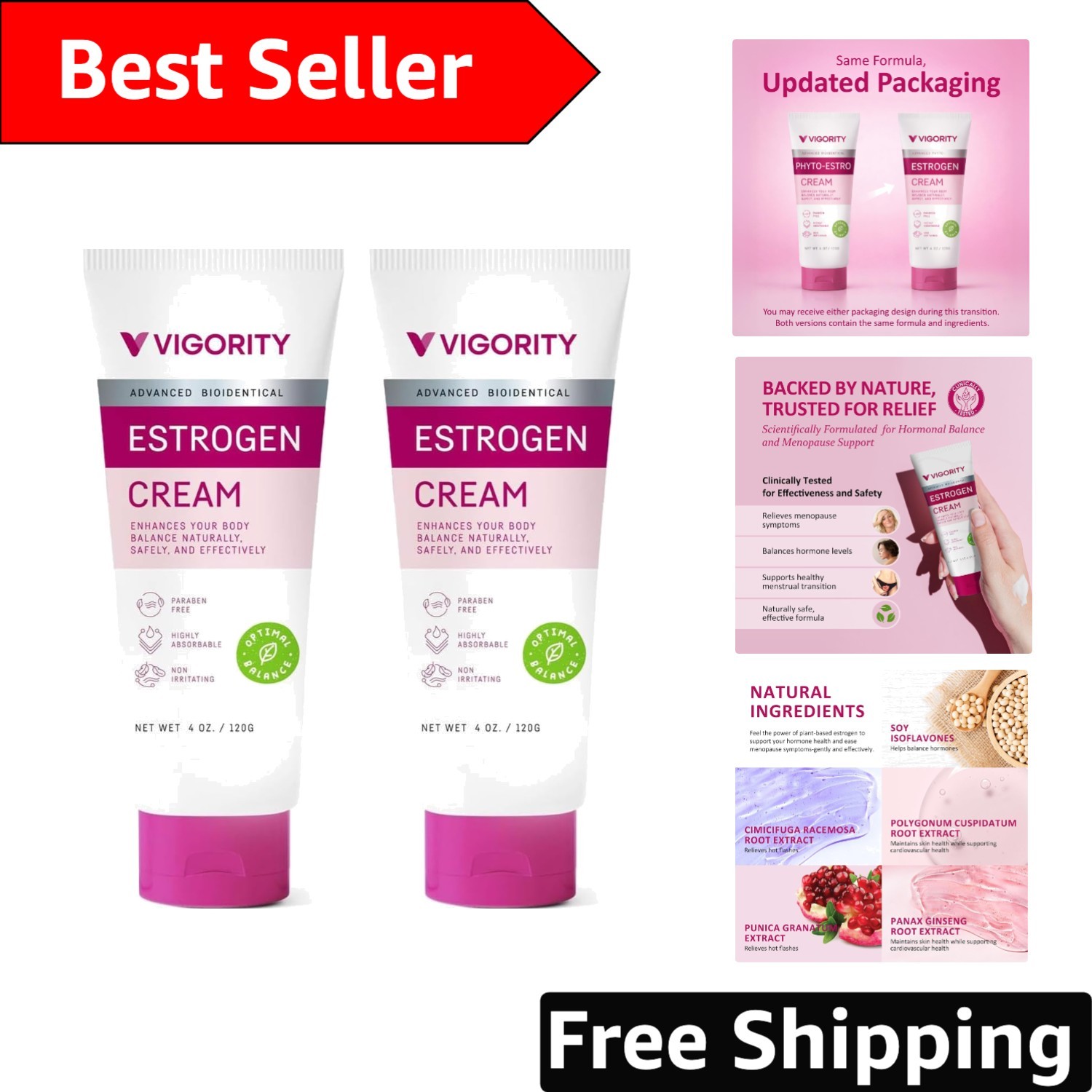 Plant-Based Estrogen Cream – Complete 2 Pack for Hormonal Balance & Comfort