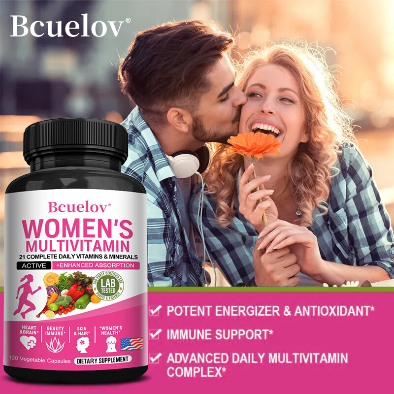 Women’s Multivitamin 120pcs Brain & Heart Health,Boost Energy & Immune