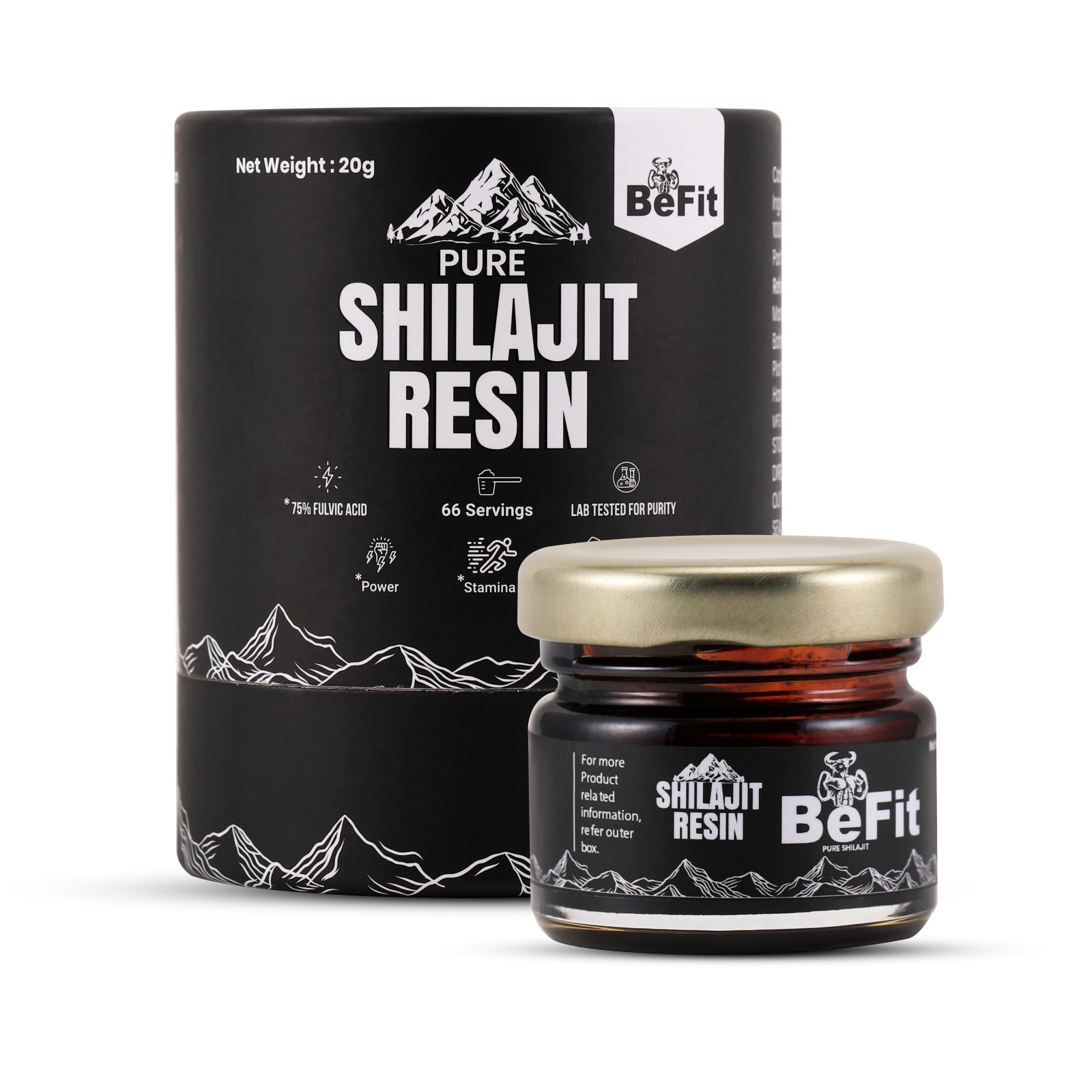 Befit Himalayan Shilajit Soft Resin 20g | Organic 100% Pure | Fulvic Acid