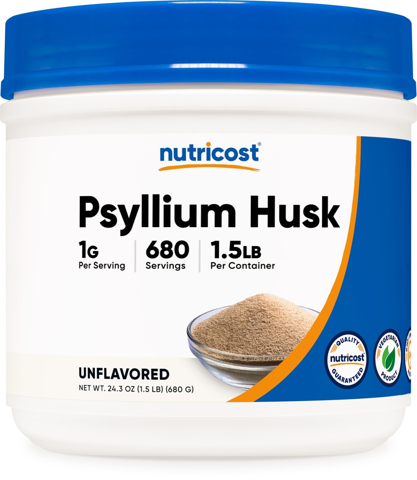 Nutricost Psyllium Husk Powder (1.5 Pounds) – GMO-Free, Gluten-Free