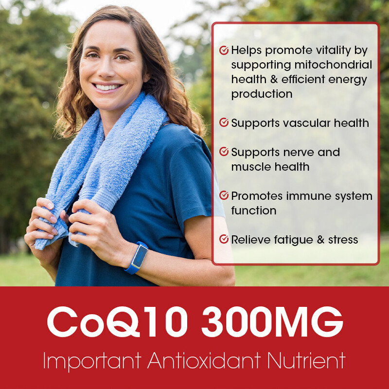Coenzyme Q-10 300mg Antioxidant, Heart Health Support, Increase Energy & Stamina