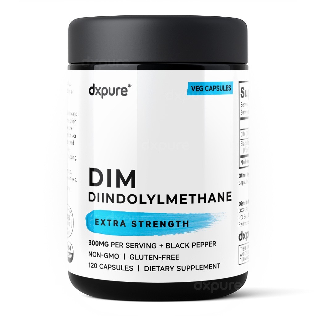DIM (Diindolylmethane) 300mg Supplement – 120 Capsules – Gluten Free Non-GMO
