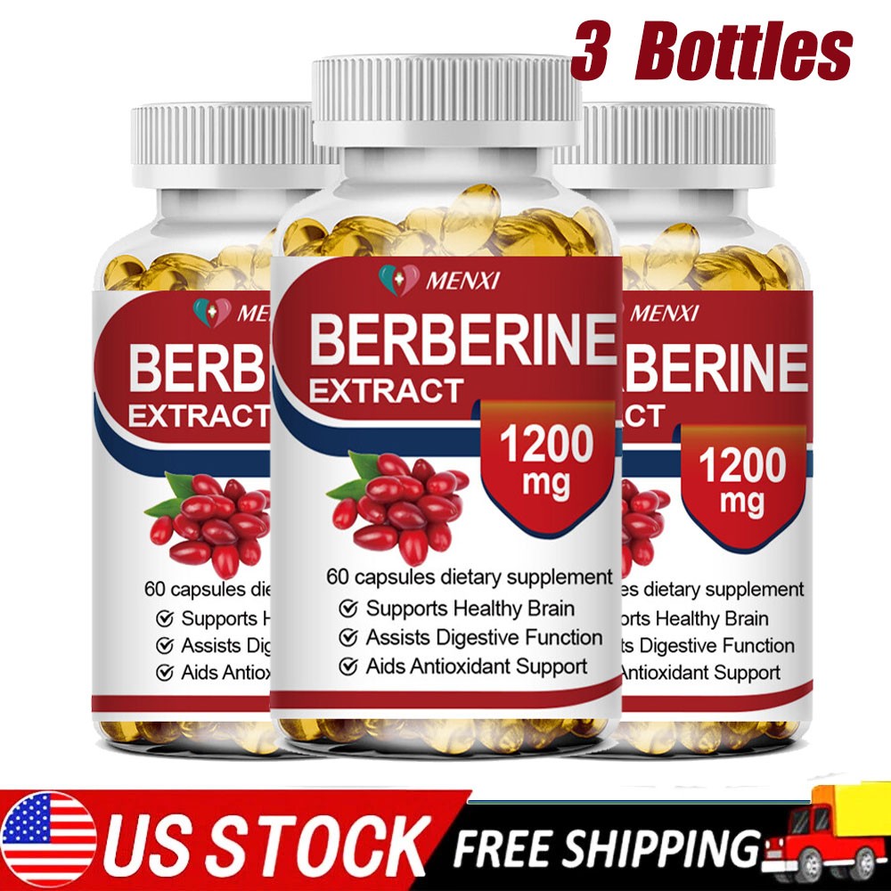 3 Packs Berberine 1200mg High Abosorption For Blood Sugar Immune 3 Months Supply