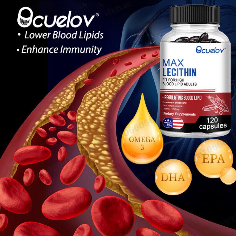 Max Lecithin -1200 Mg – Non-GMO- 30/60/120 Capsules-Regulate blood lipids