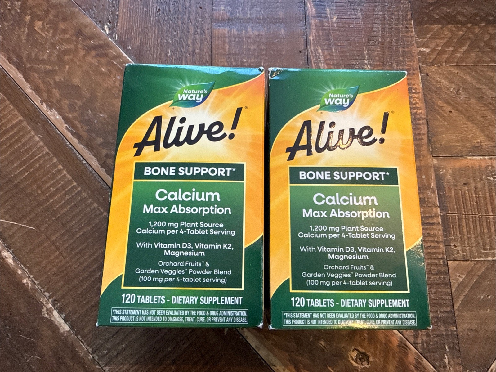 2 Nature’s Way Alive! Calcium Bone Formula 120 Tablet Exp 05/31/2027 FREE SHIP