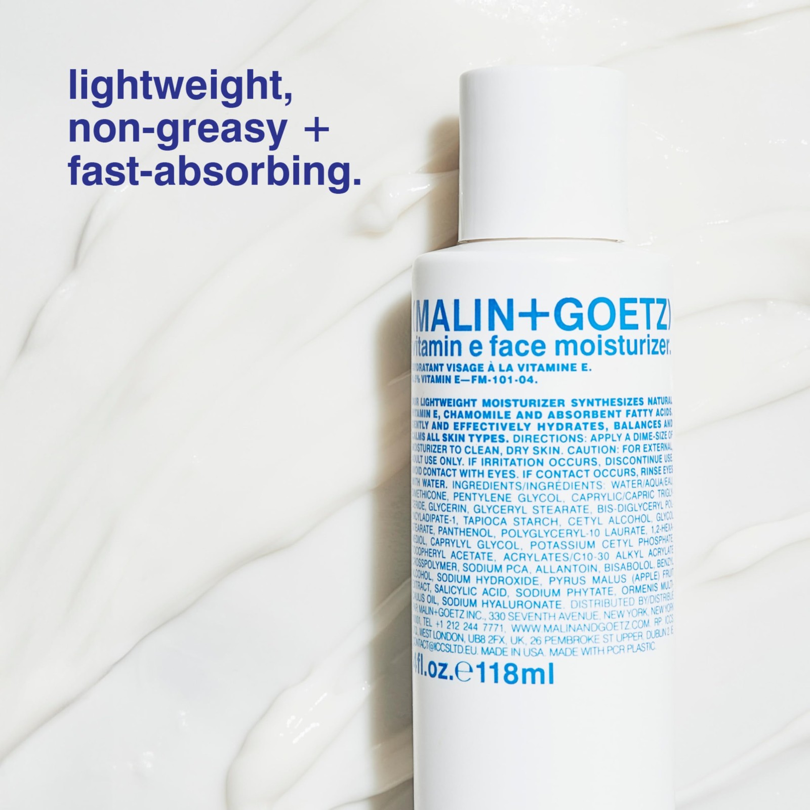 MALIN+GOETZ Vitamin E Face Moisturizer | 4 Fl Oz (Pack of 1), Multi