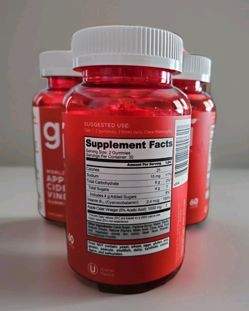 Goli Apple Cider Vinegar + Gummies – Lot of 3 bottles, Exp: 10/2027