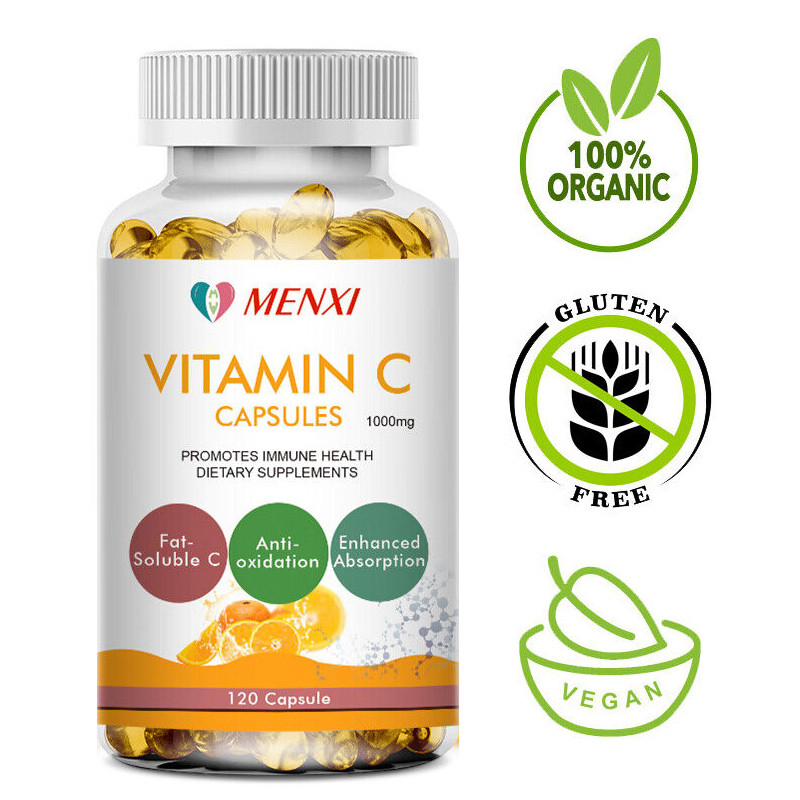 1000mg Vitamin C Anti-Aging Whitening & Sunscreen,Anti-oxidation,Heal Wounds 120
