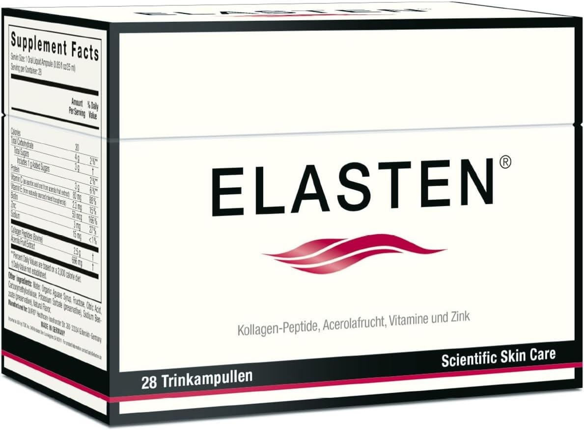 ELASTEN Clinically Tested Collagen Complex for Radiant Skin from Within – Red…