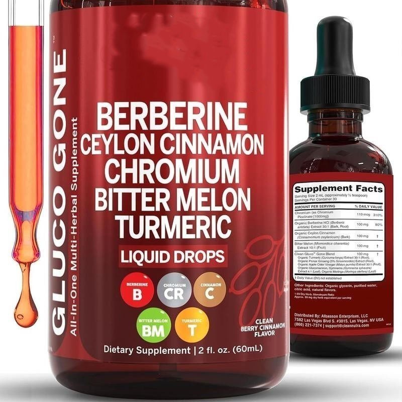 5/3PACK Clean Nutra Berberine with Ceylon Cinnamon Supplement Liquid Drops NEW