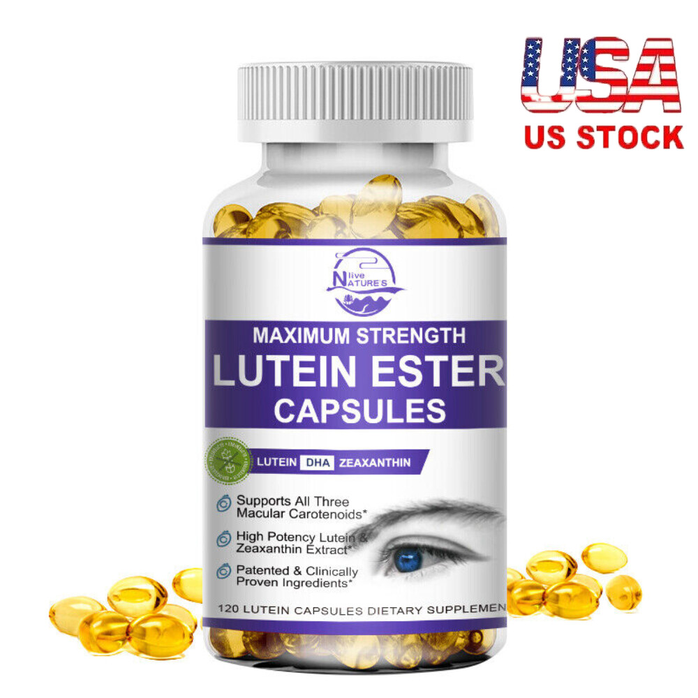 120Pcs Lutein Ester Capsules DHA Zeaxanthin Vegan Eye Health Dietary Supplement