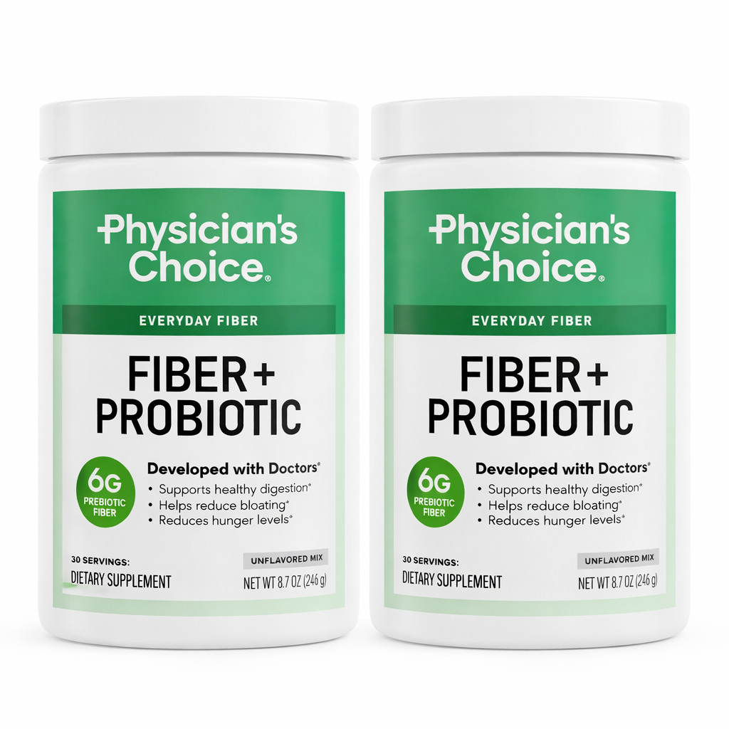 Physician’s Choice Fiber + Probiotic Powder, 6g Prebiotic Fiber, 2 count