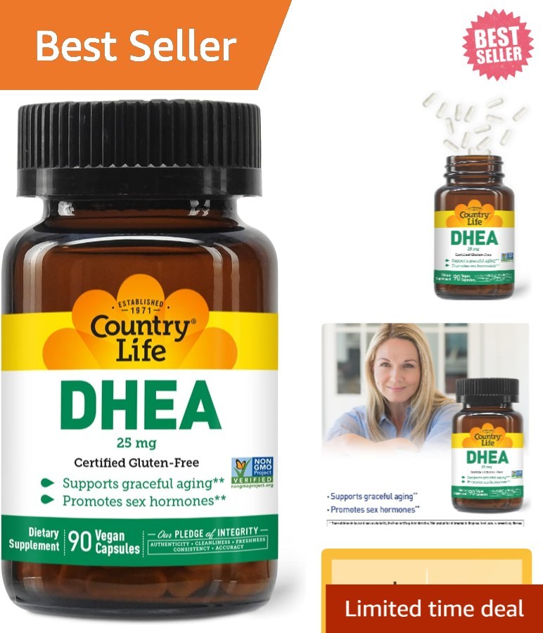 DHEA 25mg Capsules – 90 Count for Hormonal Balance & Energy Management