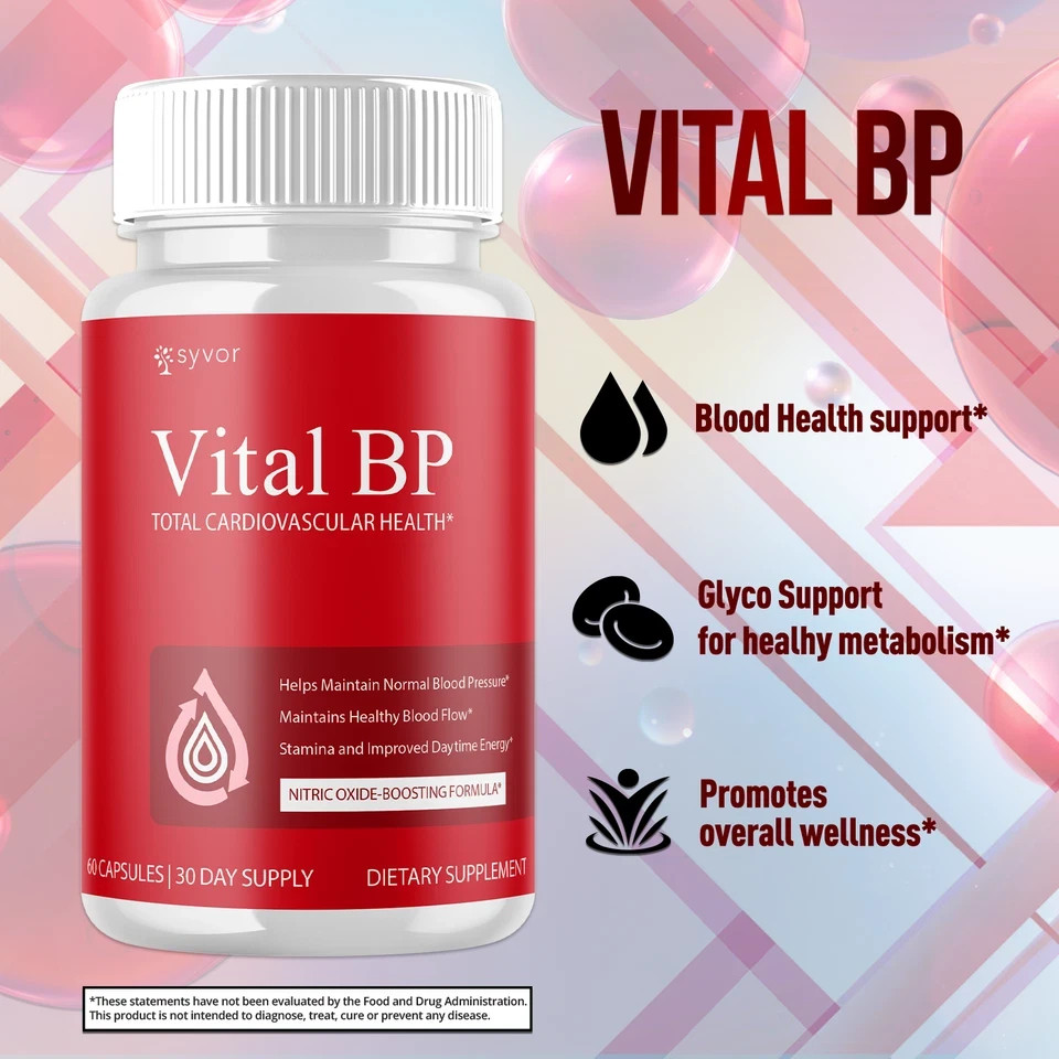 (5 Pack) Vital BP Advanced Blood Supports Vitamin Formula VitalBP 300 Capsule