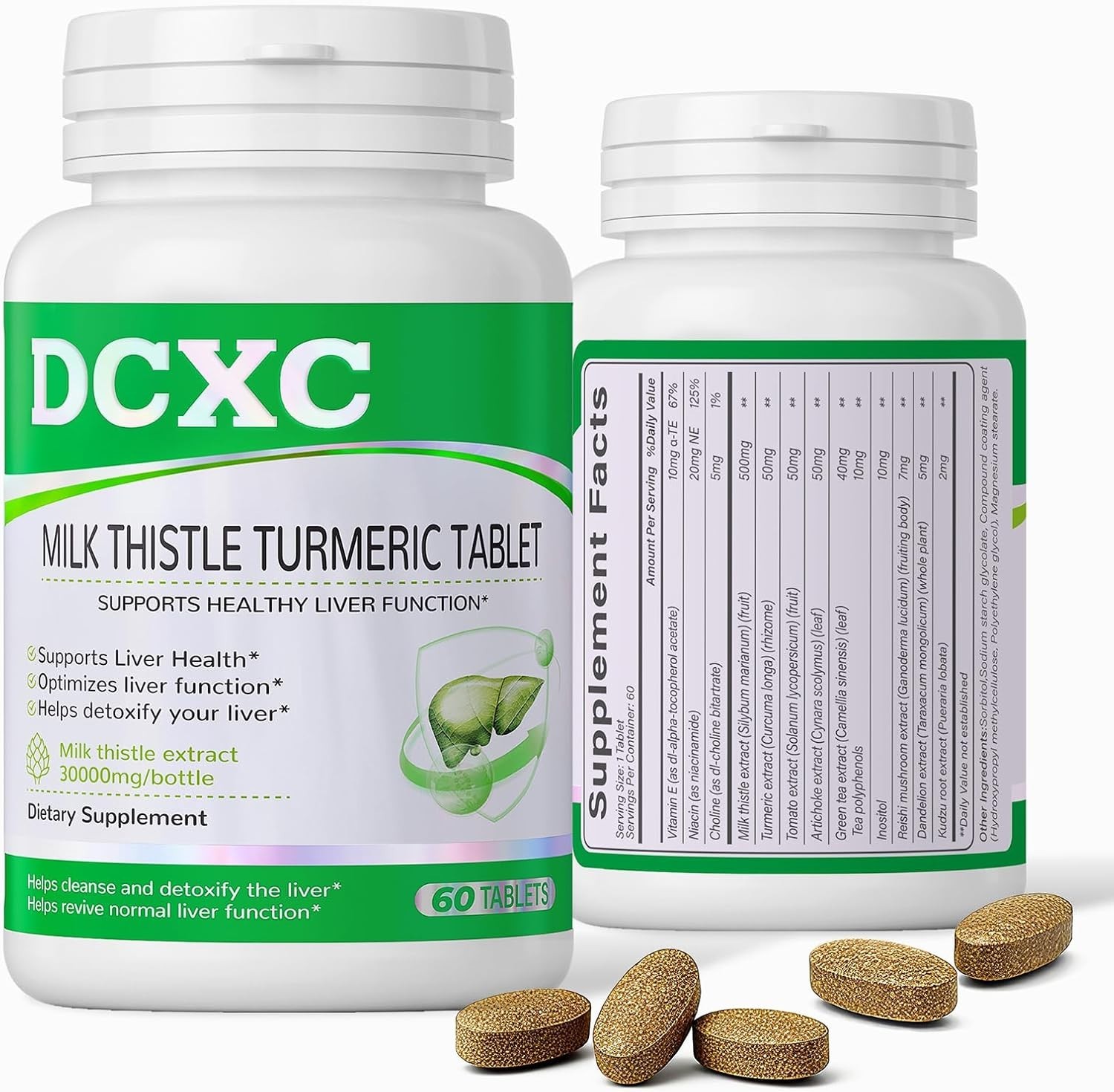 Liver Detox Supplement, Milk Thistle Turmeric Tablet – Supports Liver Health