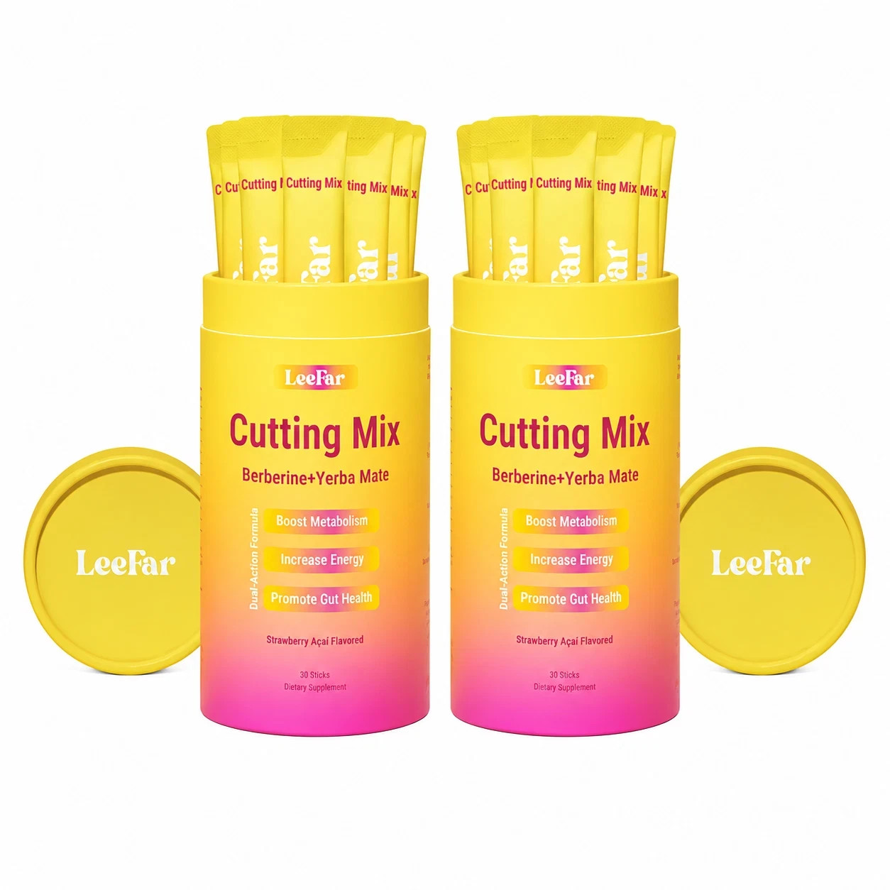 2 Pack LeeFar Cutting Drink Mix Craving Control & Gut Wellness 30 Sticks/Can