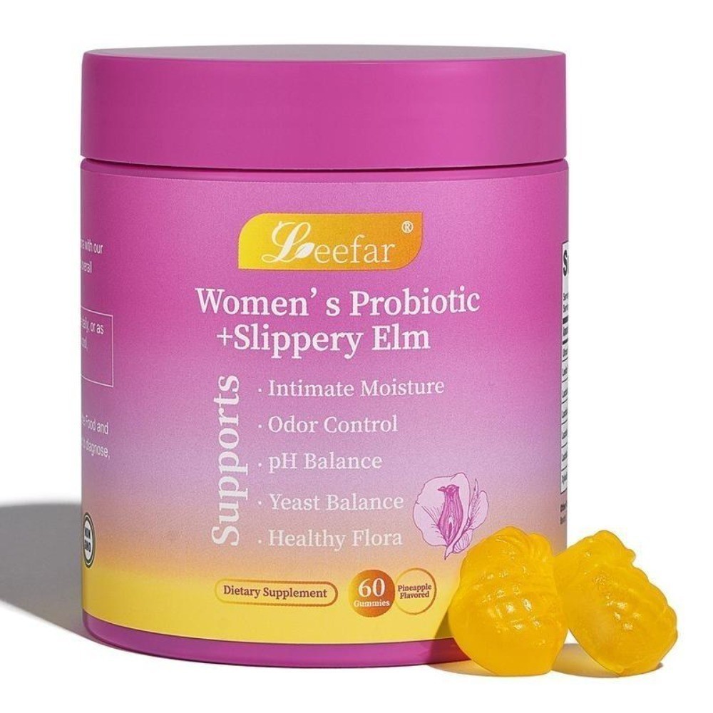 1/2/3 Bottles Women’s Probiotic Leefar Slippery Elm Pineapple 60 gummies NEW