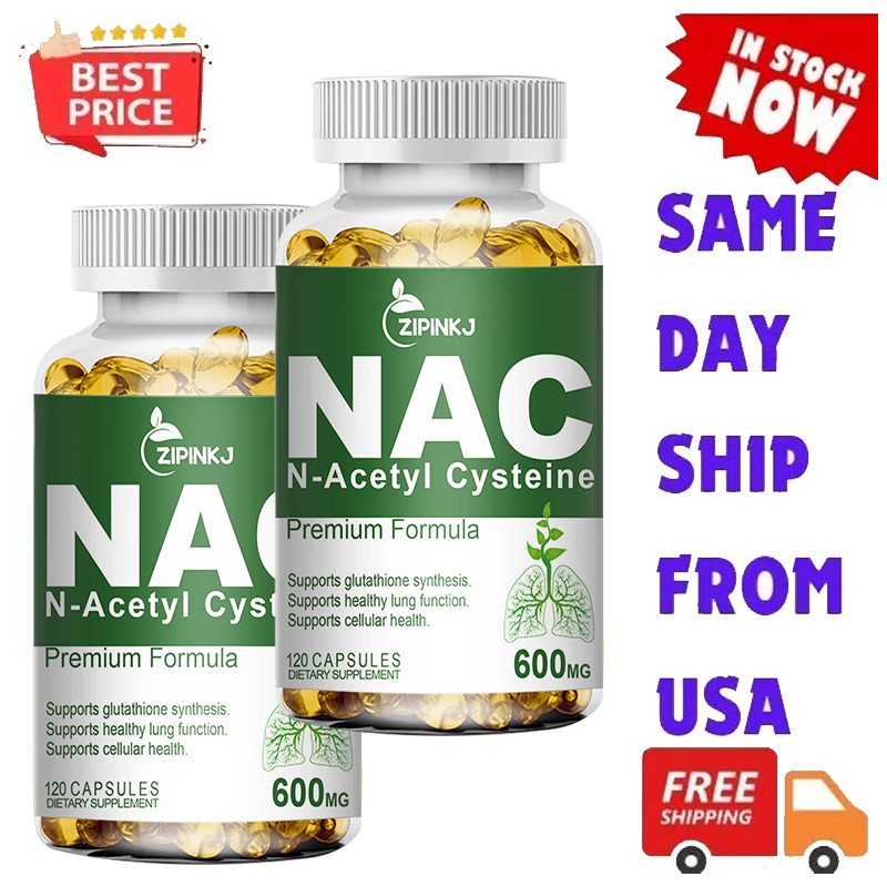N-Acetyl L-Cysteine ( NAC) 240 CAPS Gluten free 600Mg 2 bottles Non GMO 240 Cap