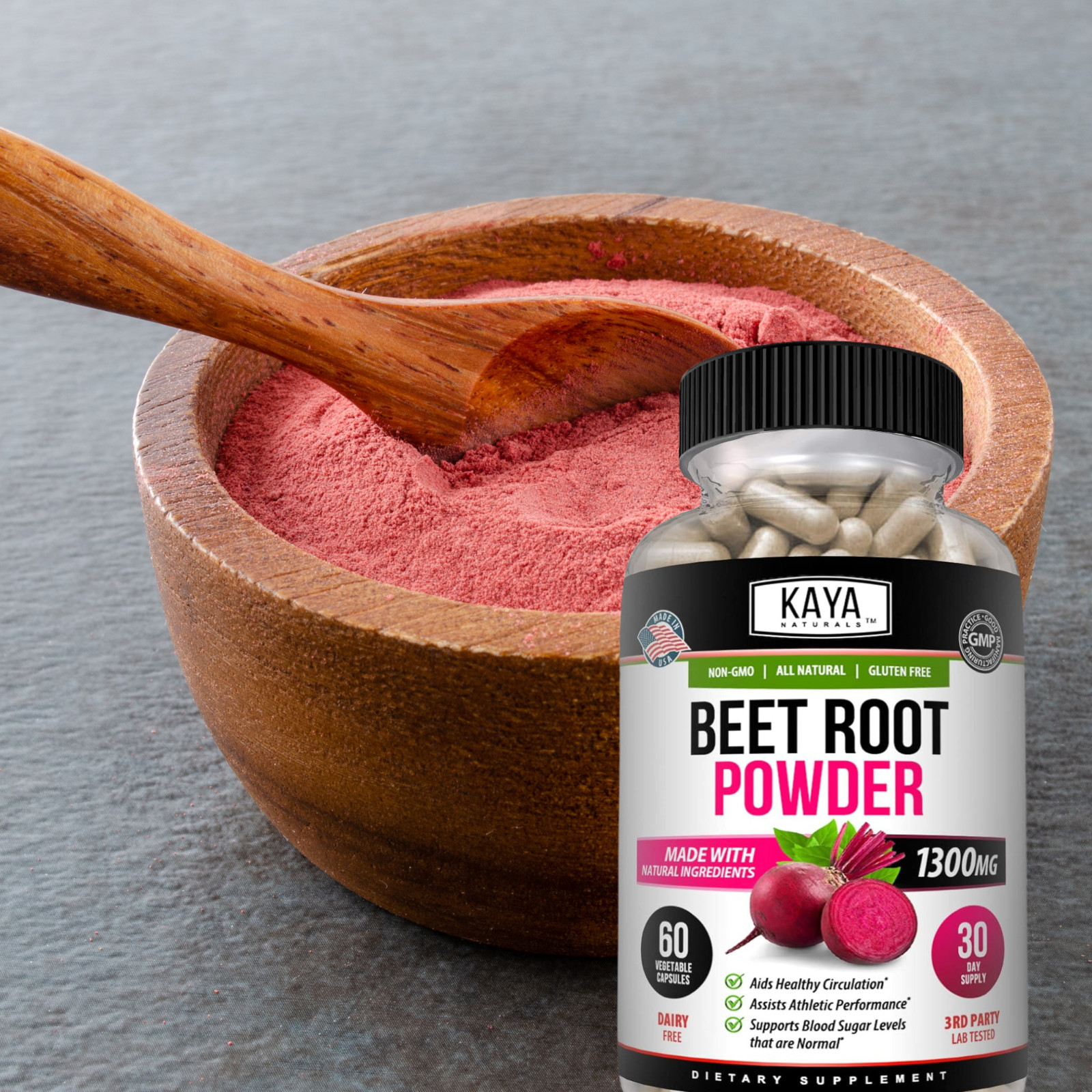 Organic Beet Root Powder 1300mg Capsules Nitric Oxide Booster Superfood Beetroot