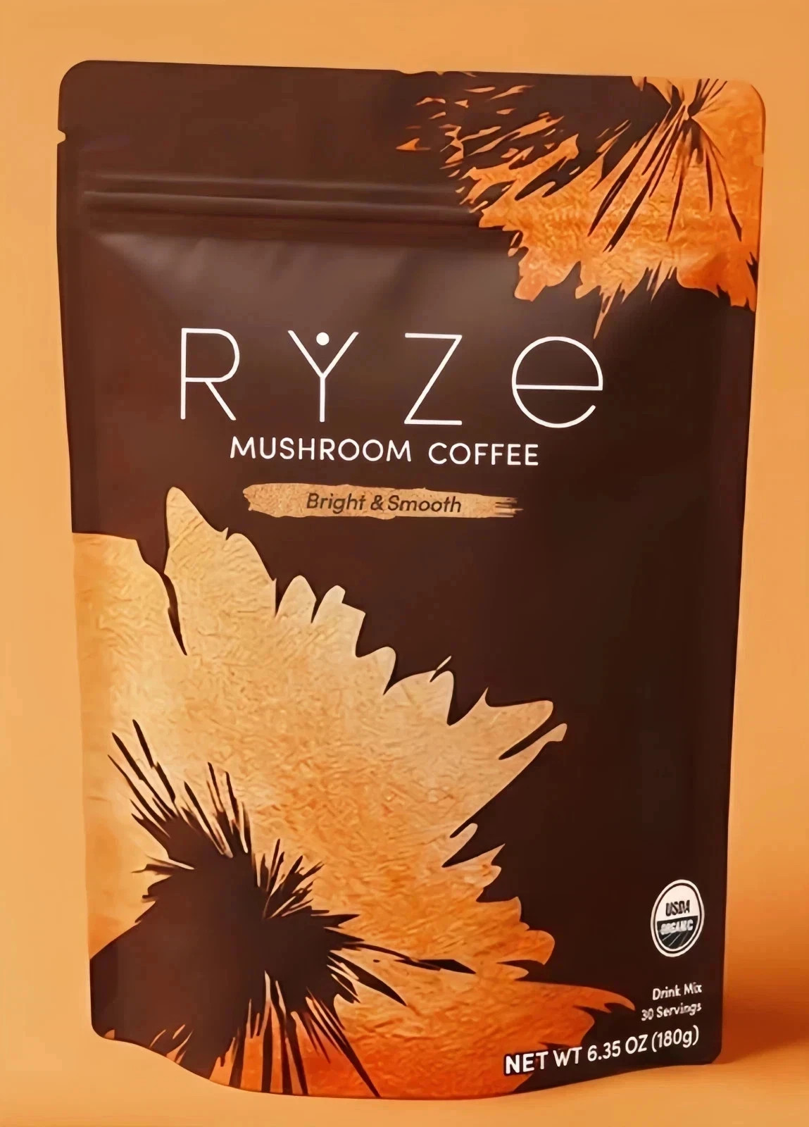 RYZE Mushroom Coffee USDA Organic with 6 AdaptogenicMushrooms and MCT Oil