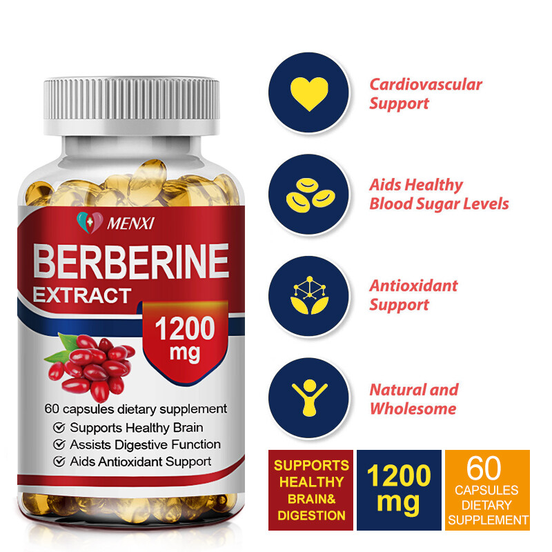 Berberine Extract 1200mg High Absorption Heart Health Support Supplements 60pcs