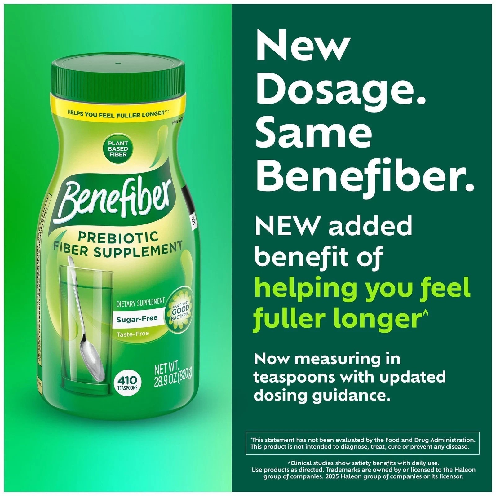 Benefiber Daily Prebiotic Fiber Supplement Powder, Unflavored, 28.9 oz.