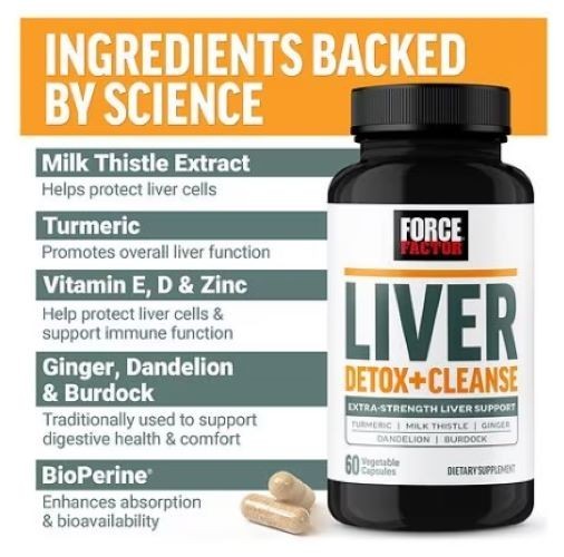 🛡️Force Factor ~ Liver Detox + Cleanse ~ 60 Caps ~ Sealed ~🛡️