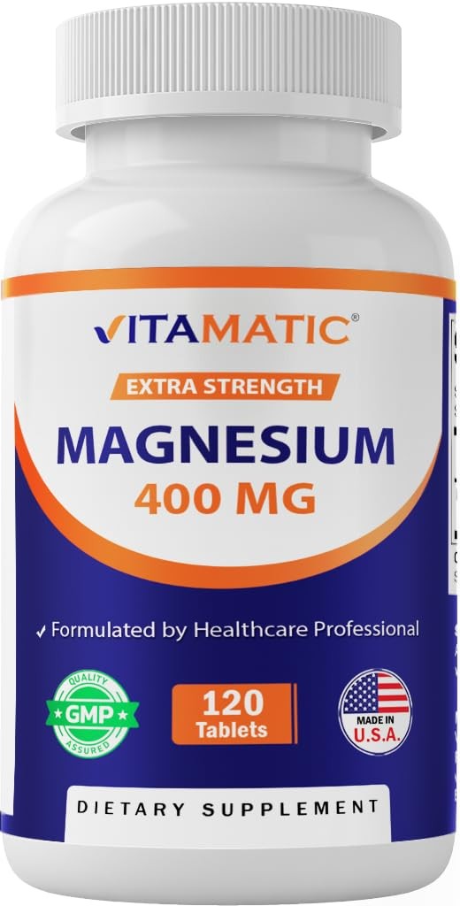 Vitamatic Extra Stregth Magnesium Oxide 400 1 Count (Pack of 120), No Color