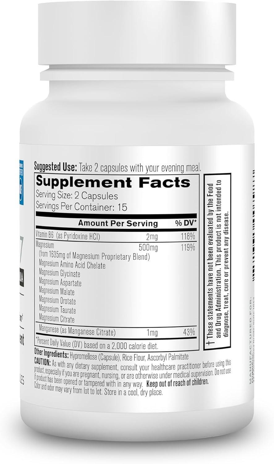 3x Organixx Magnesium 7 Supplement, Natural Magnesium Capsules for Sleep Support