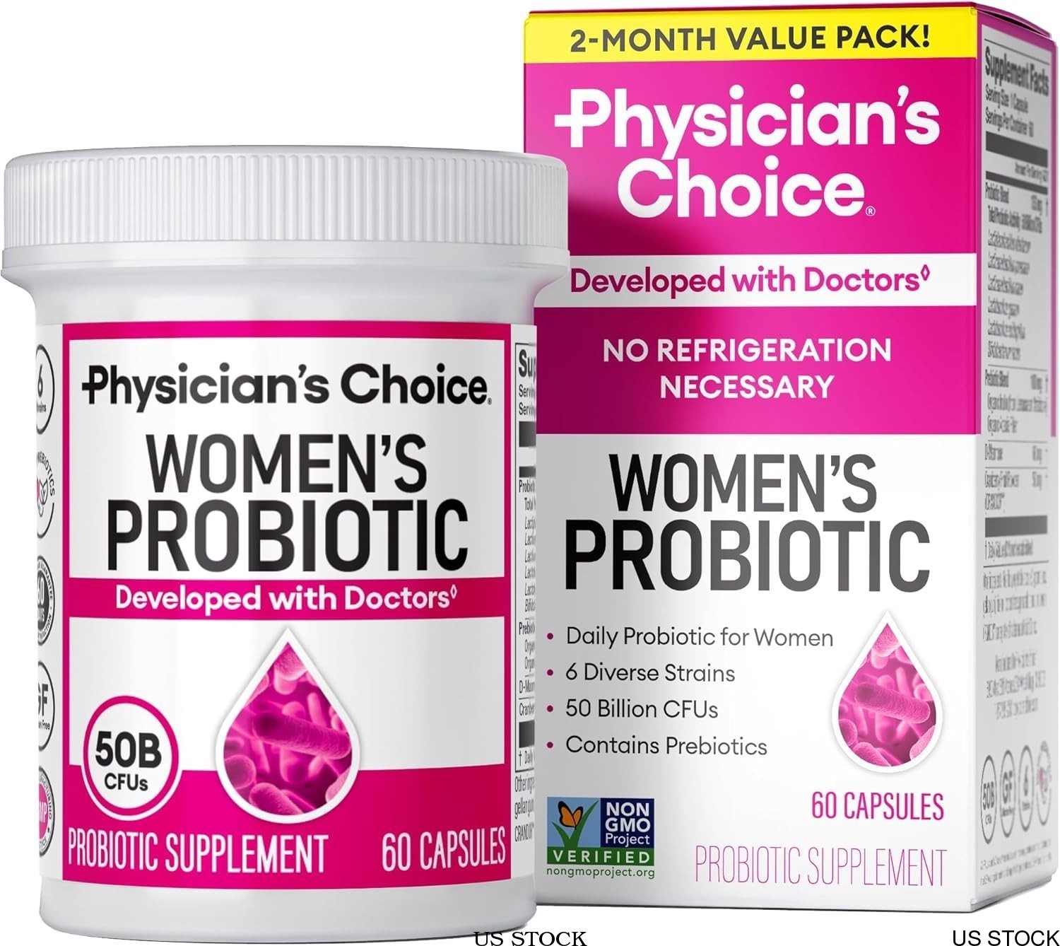 Physician’s | Women’s Probiotic Choice 50 Billion CFU + Organic US Prebiotic