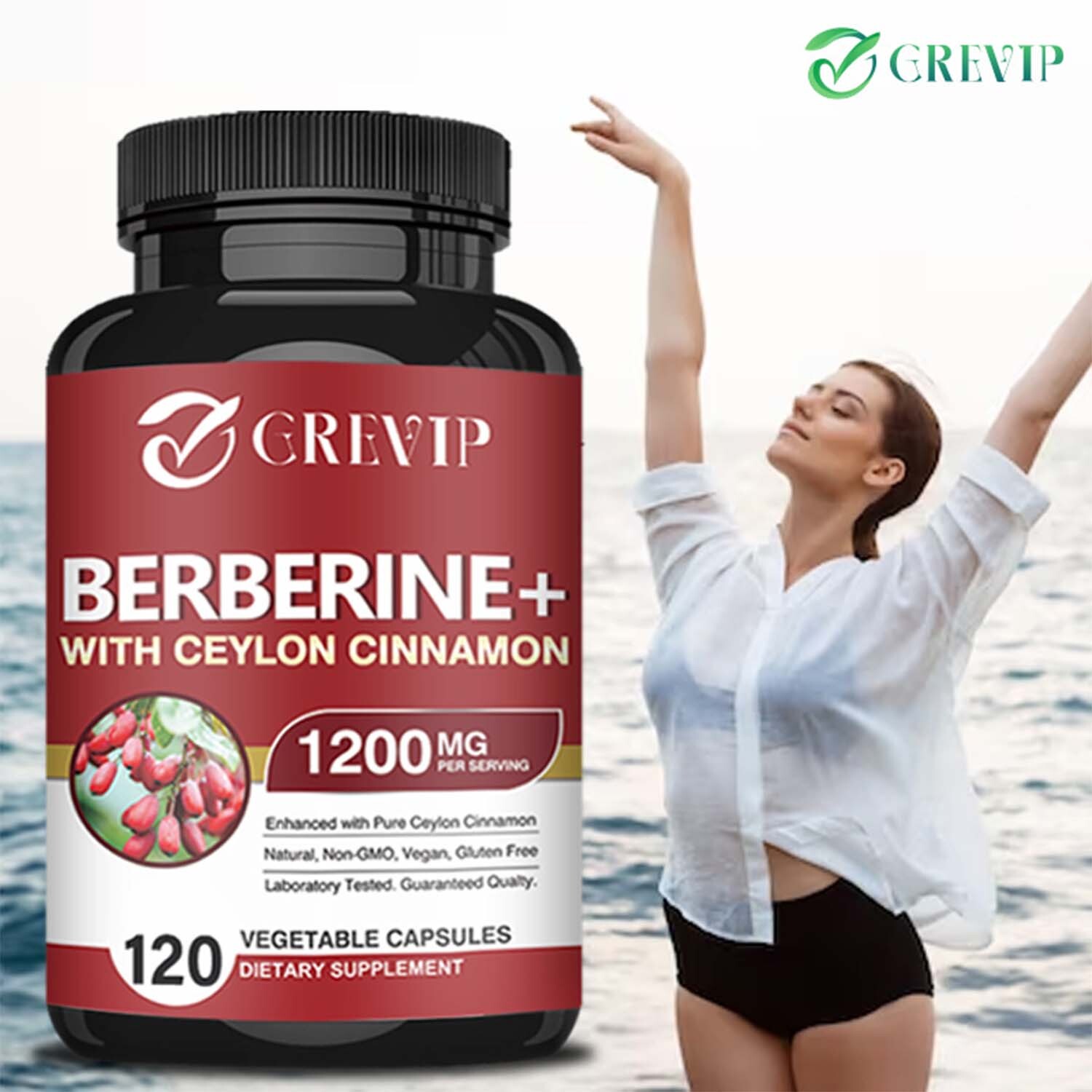 Berberine HCI+Ceylon Cinnamon 1200mg – Blood Sugar Support,Cardiovascular Health