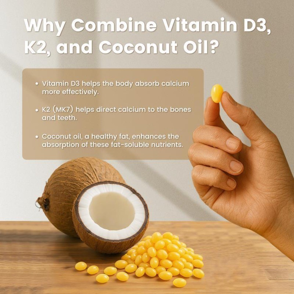 NEW 2-in-1 for Immune, Vitamin D3, 300 VEV Coconut Oil Softgels & Bone Support
