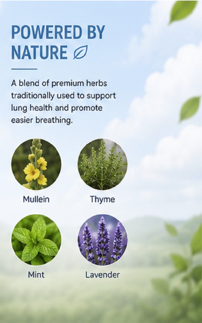 2 Pack Herbal Diffuser with Mullein, Thyme & Mint for Lung Health & Fresh Air