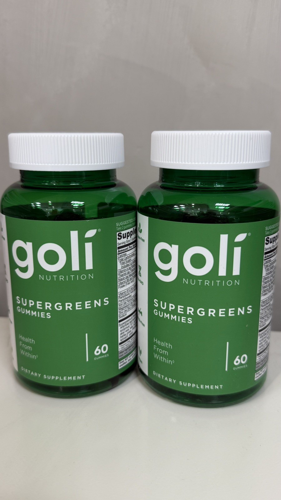 Goli Supergreens Vitamin Gummies -2 Bottles (120 Count)