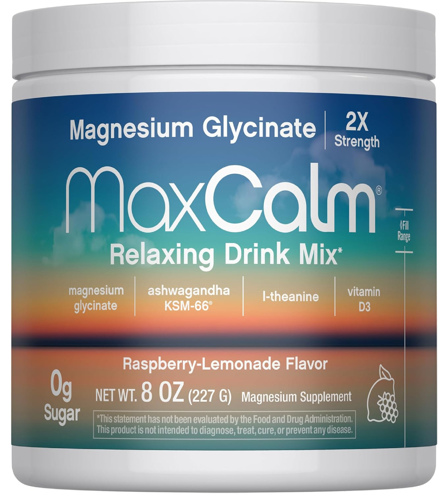 Max Calm Relaxing Drink Mix | Raspberry-Lemonade Flavor | 8 Ounce (Pack of 1)